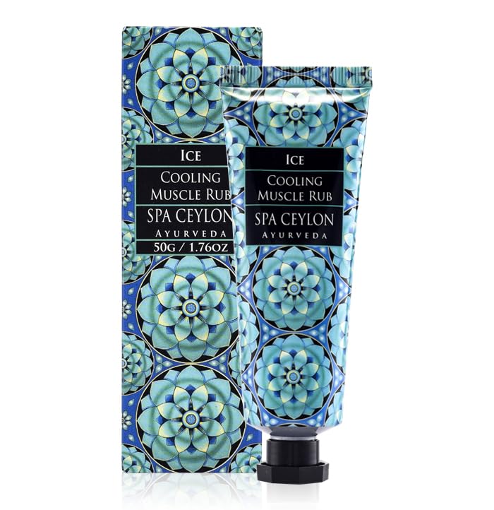 SPA CEYLONICE Cooling Muscle Rub | Naturally Soothe | Natural Rub-On Treatment & Massage Therapy Balm | with Peppermint, Spearmint, Olive | 50g