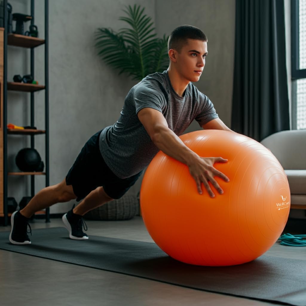 Inflatable Body Balance Ball Kit. Anti-Burst, Yoga-Ball, Luftpumpe, Workout-Program