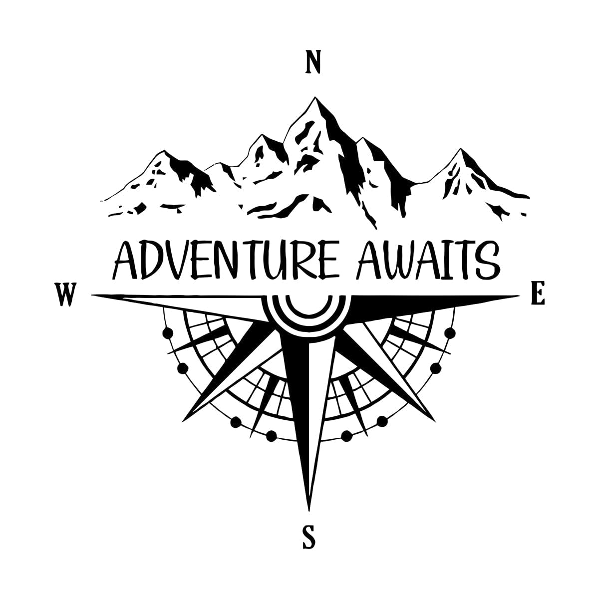 Lzhouting Wall Stickers 2915 Campervan Stickers Adventure Awaits Wall Decal Motorhome Caravan Decoration Outdoors Camper Posters Removable Idea Large - 67X68cm