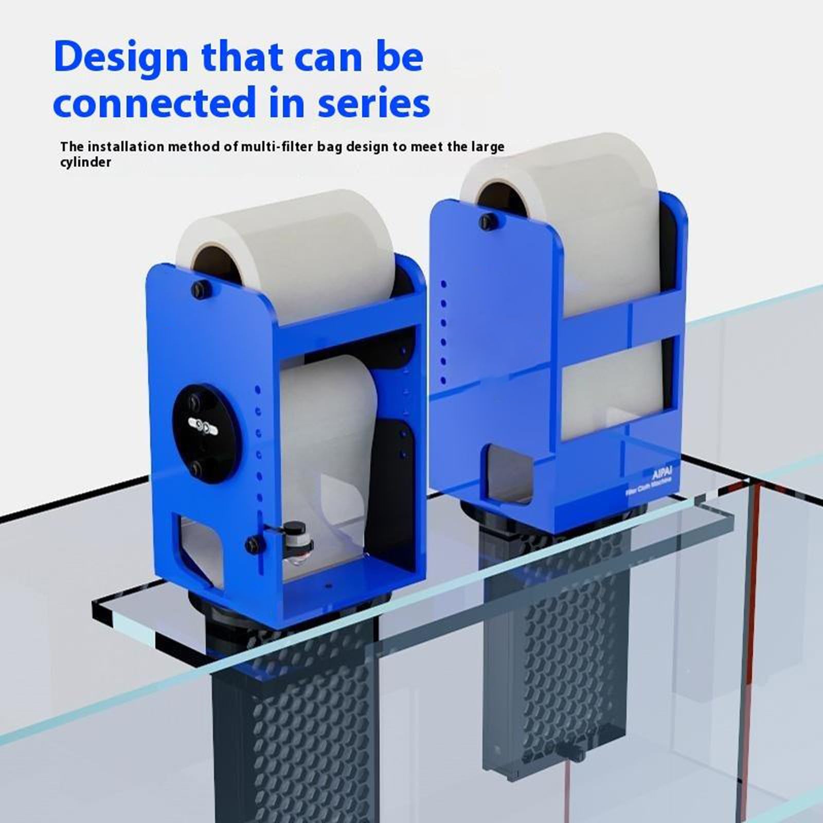 Máquina automática de filtrado de Rodillos de Tambor con Sensor de Nivel | De filtro de rodillo for acuario, de tela filtrante colgante de velocidad ajustable for flujo de agua de 4800L