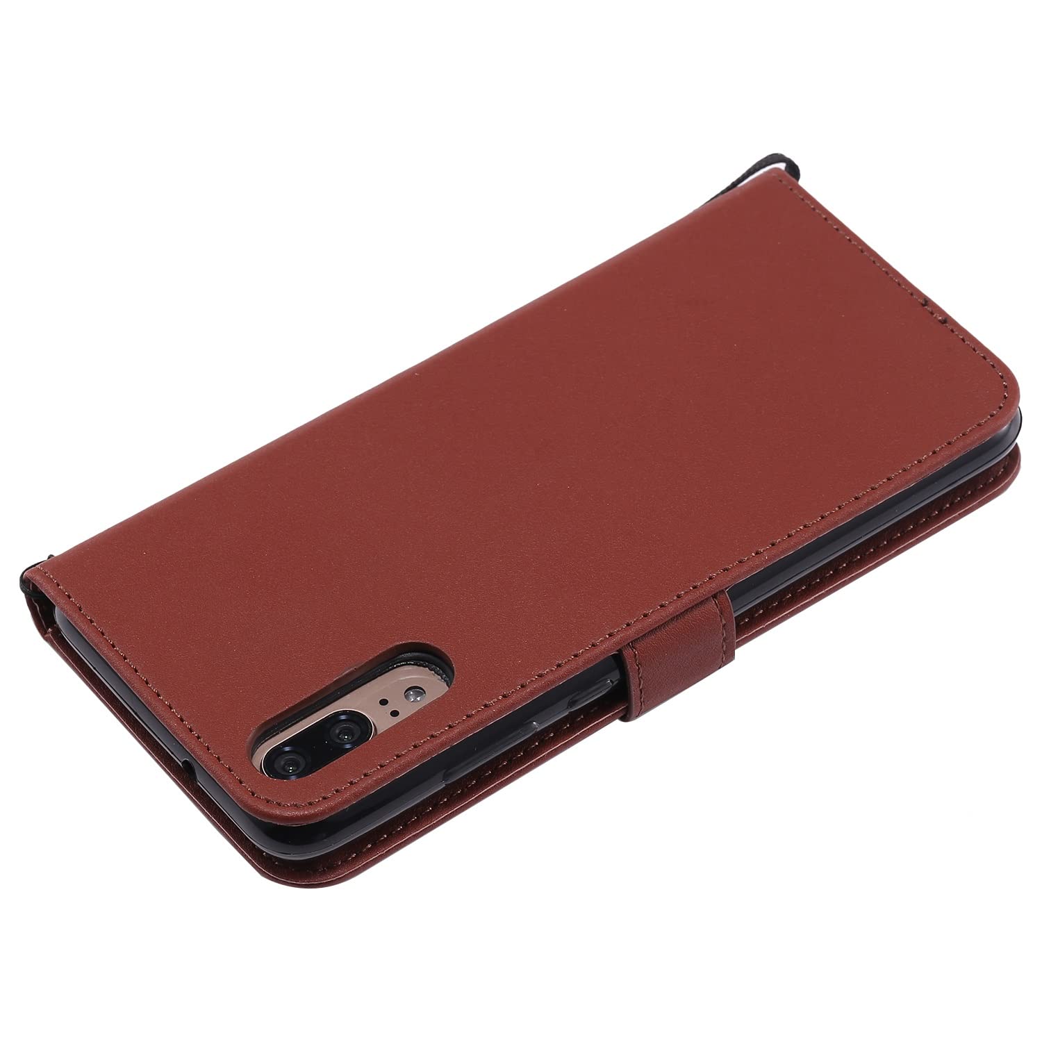 Huawei P20 Hoesje van Leer kopen? Leather Wallet Zwart