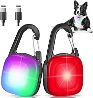 HMNYSOL Rechargeable LED Dog Collar Light - 4 Modes, IP68 Waterproof, 25H Battery for Safe Night Walking, Running, Cycling (Black)