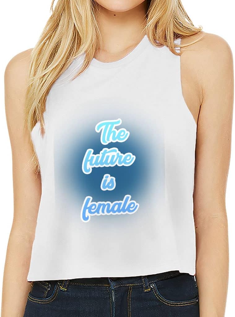 The Future is Female Racerback Cropped Tank - Feminst Design Women's Tank - Best Print Tank Top