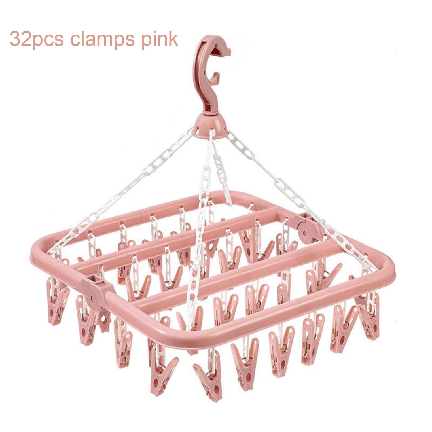 2 Pack Dryer Washing Line 32 Peg Airer Clothes Horse Underwear Sock Pants Hanger Socks Lingerie Bra Pants Camping Caravan Portable Travel Wardrobe Drying Laundry Rack Clip Pegs Drying Windproof Baby - Image 4