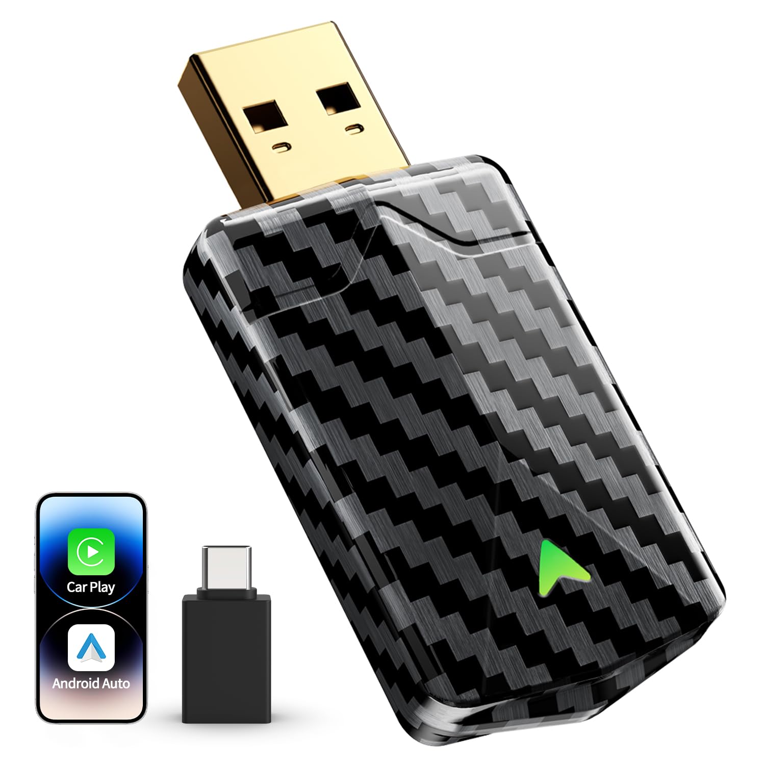 Mini Wireless CarPlay Adapter for iPhone Android Auto 2026 Upgrade No Delay Fast Stable Connection Plug Play Converts
