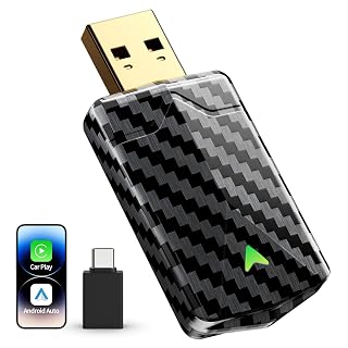 Mini Wireless CarPlay Adapter for iPhone & Android Auto (2025 Upgrade), No Delay, Fast & Stable Connection, Plug & Play, Converts Wired to Wireless Carplay Dongle for 2016+ Cars, USB-A/Type-C Port - Amazon product rated Grade B