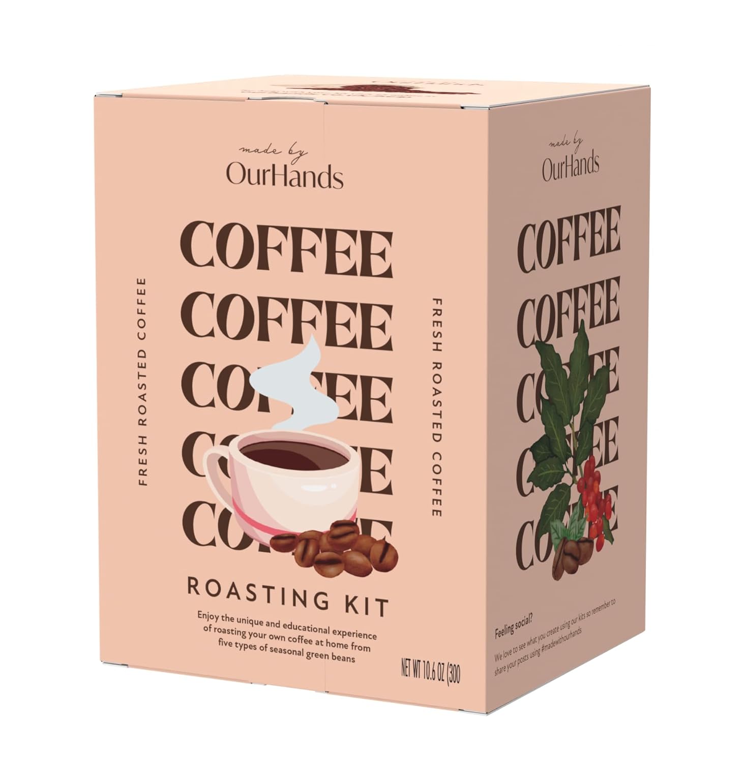 Coffee Roasting Kit by OurHands – Learn to Roast Green Coffee at Home with Your Oven – Includes 6 Varieties of Unroasted Coffee, Detailed Instructions and Coffee Roasting Tools