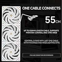 Vista 5 de Thermalright Trofeo Vision 360 ARGB enfriador de CPU blanco para AIO, radiador refrigerado por agua de alto rendimiento de 360 mm con pantalla larga