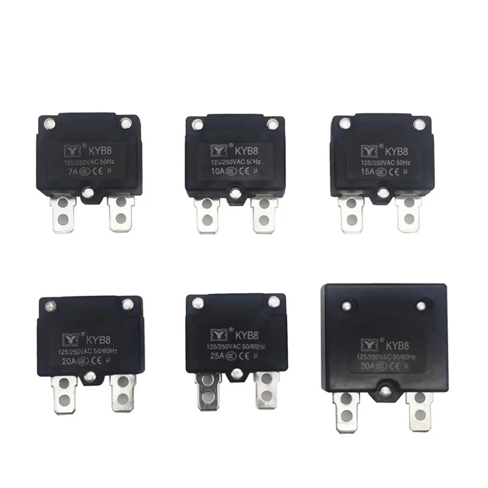 Interruptor térmico protector de sobrecarga 15A fusible autorearmable coche eléctrico DIY 7