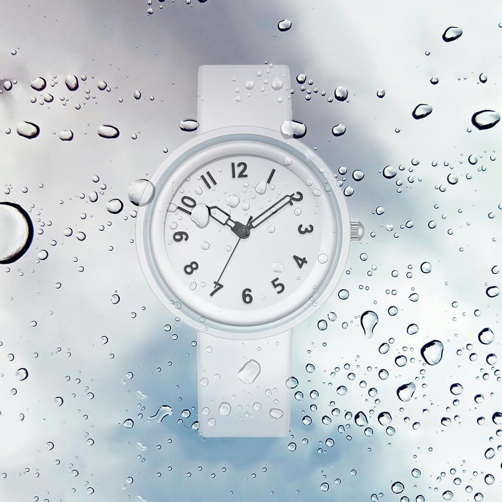 BESTKANG Women's Watch, Minimalist Analog Quartz Watch with Easy-Read Arabic Numerals, Soft Silicone Strap, Waterproof for Daily Use, Casual Dress Watches for Women