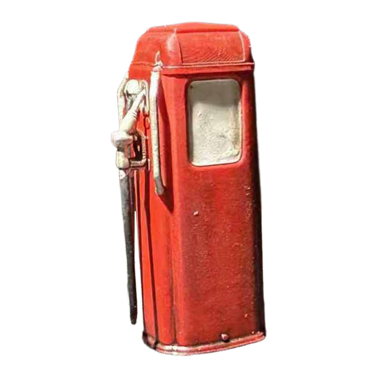 getuse 1/64 Scale Gas Station Model, Resin Hand-Painted Miniature, Decoration for Hobbyists, Collectors, Hobby Rooms, Diorama Display- American Gas Pump