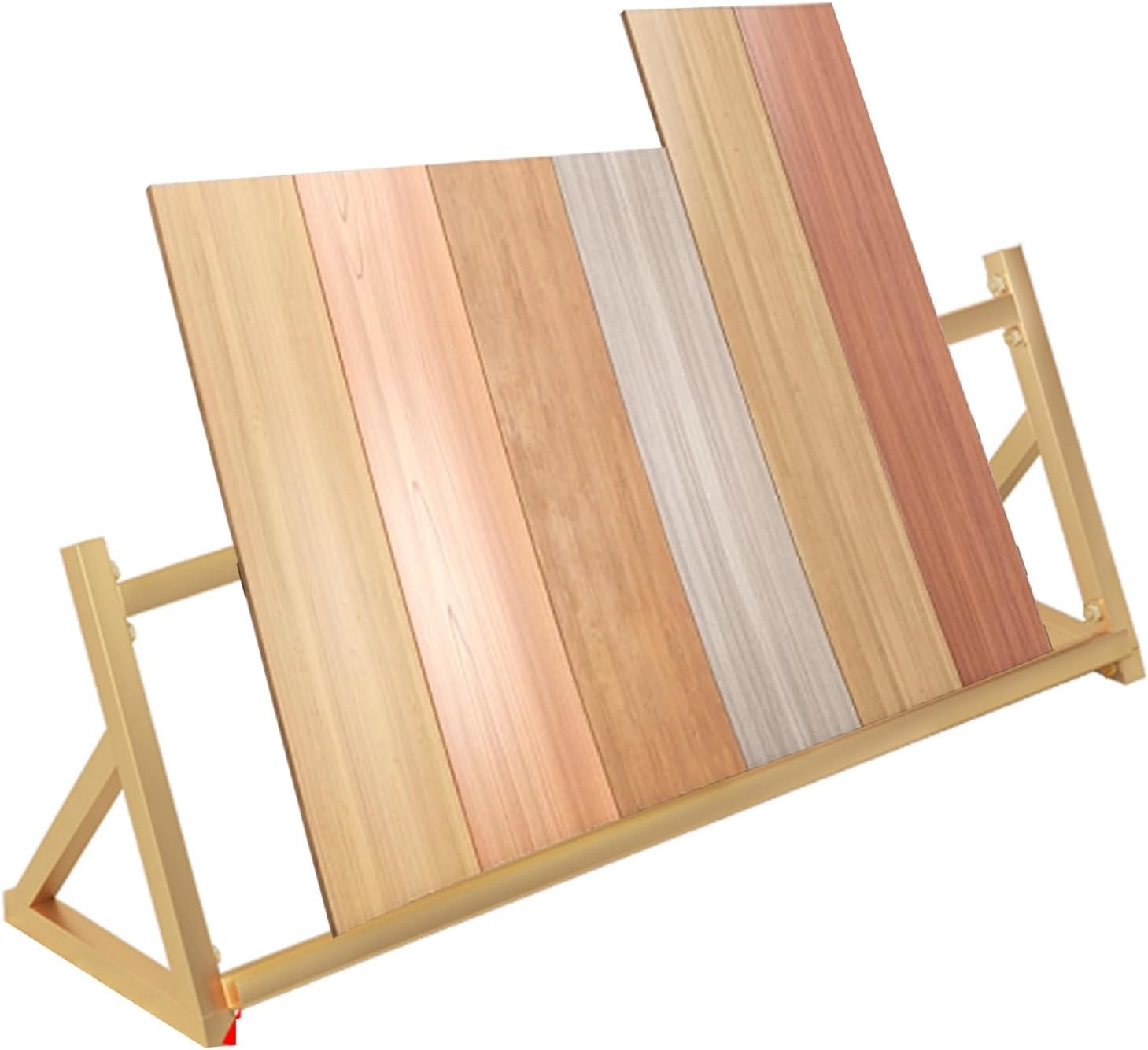 Wooden Tile Retail Display Stand Floor Tile Sample Holder Rack for Exhibition Halls Retail Stores(Gold,160cm/63in)