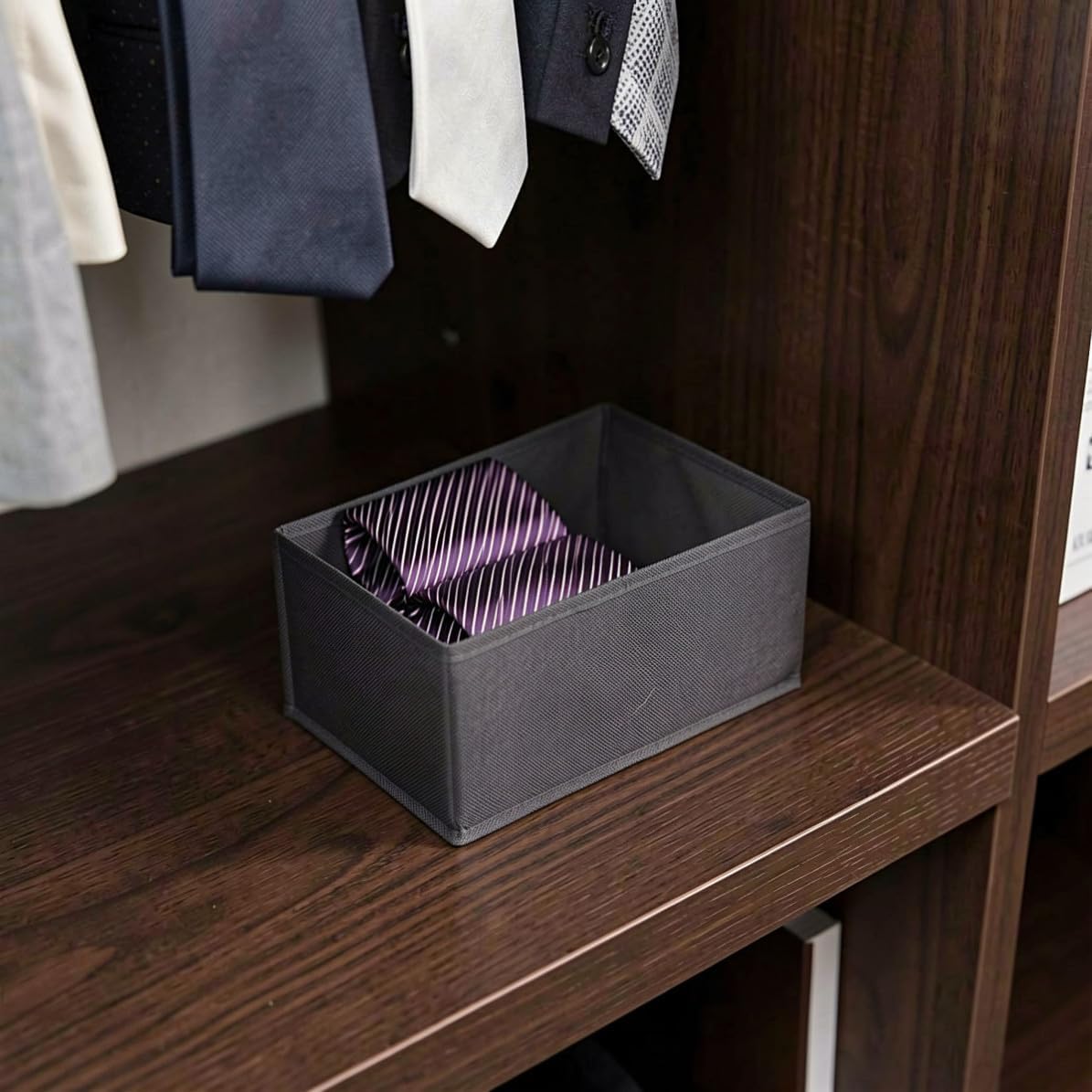 8pcs Foldable Drawer Organizer Set in Gray for Underwear and Socks