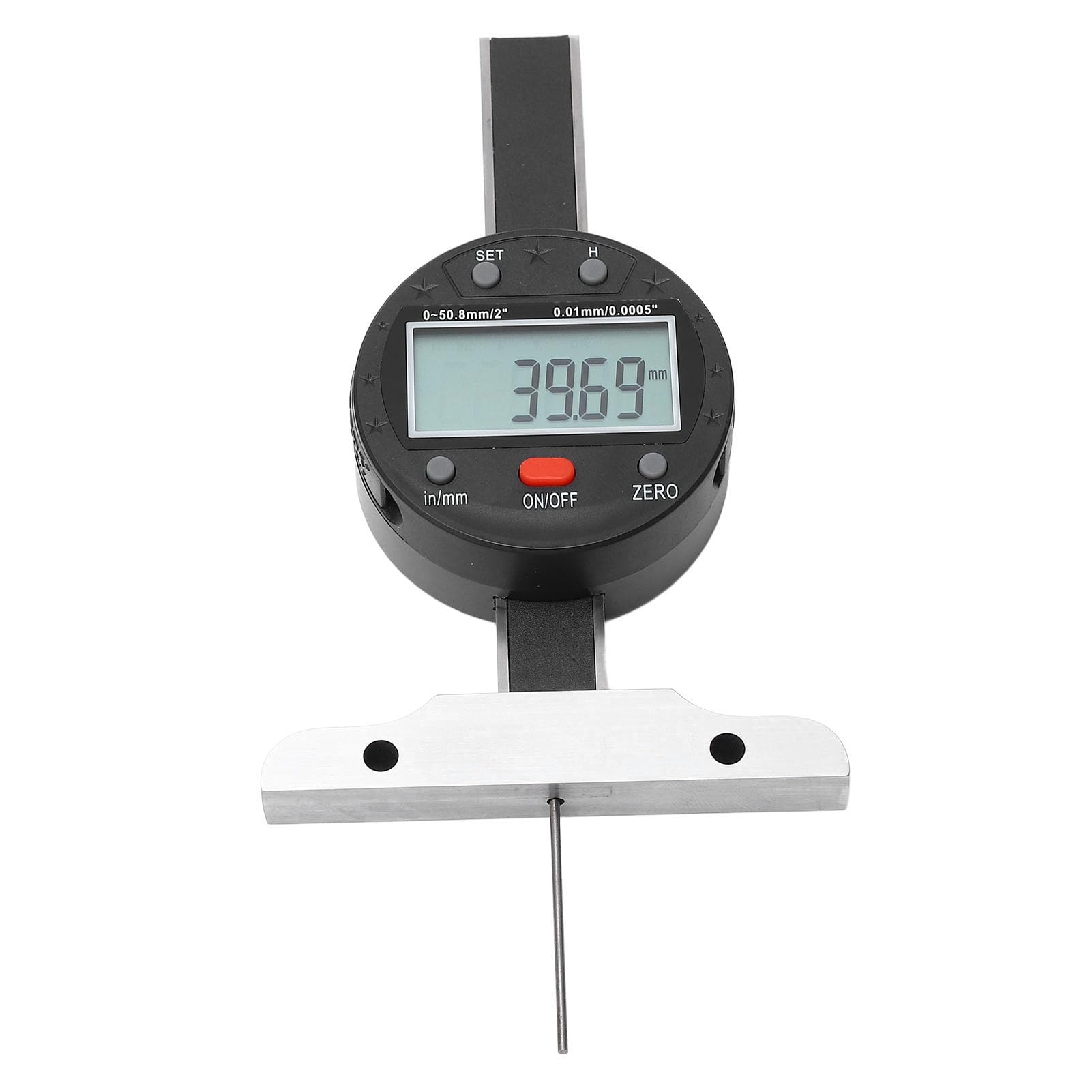 Digital Depth LCD Display Electronic Depth Indicator Measuring Tool with Data Interface 0-50.8mm