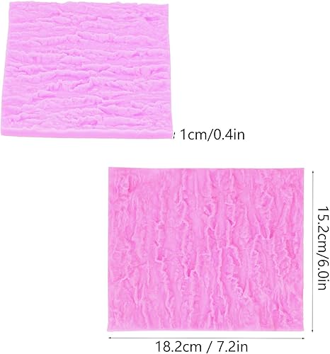 Miniatura 2 de Textura de corteza de árbol de silicona para pastel de fondant, tapete grande con textura de corteza de fondant, pastel de chocolate de silicona