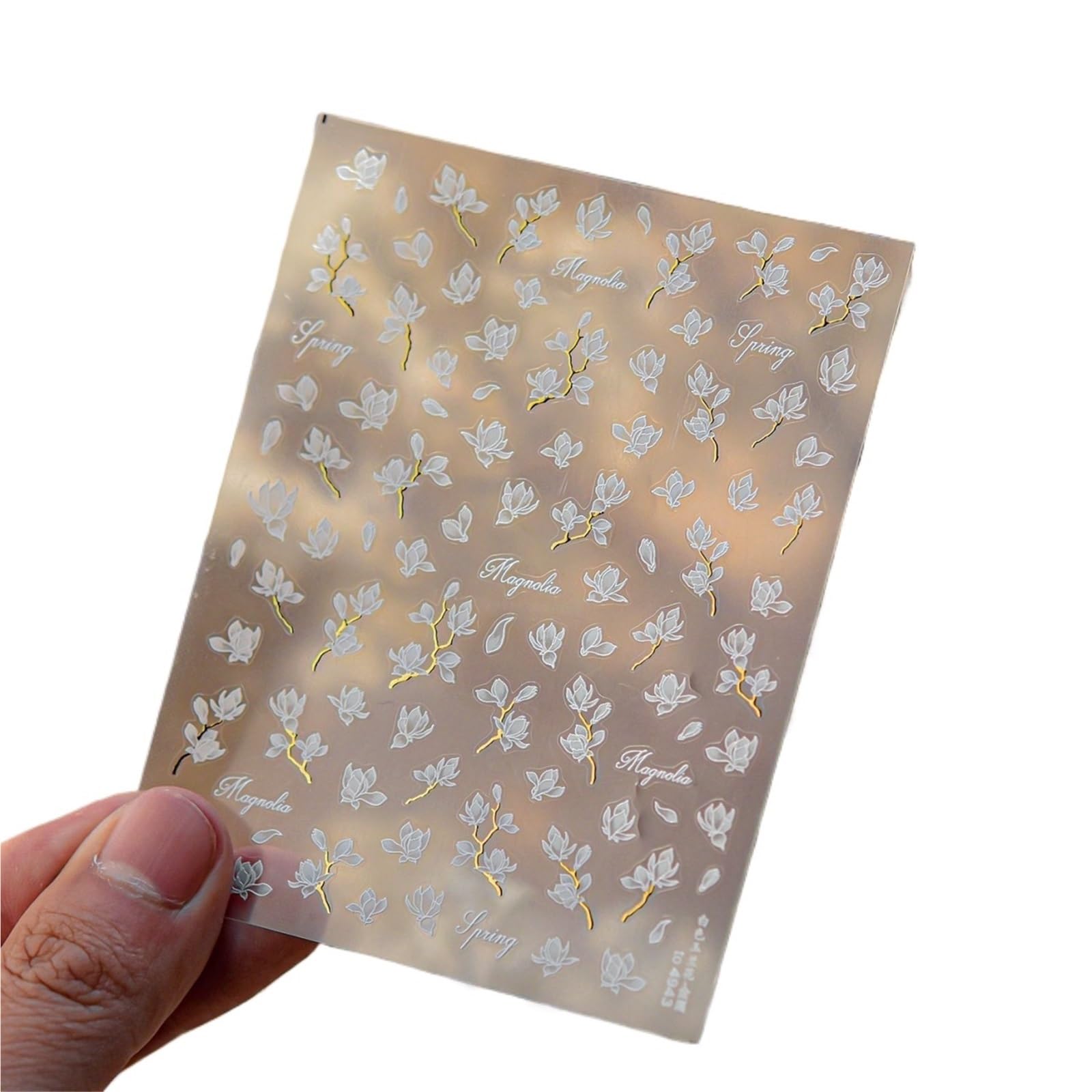 3pcs Sweet Pink Flower Nail Art Stickers Crystal Diamond 5D Rose Butterfly Self Adhesive Nails DIY Manicure Decorations(Green)