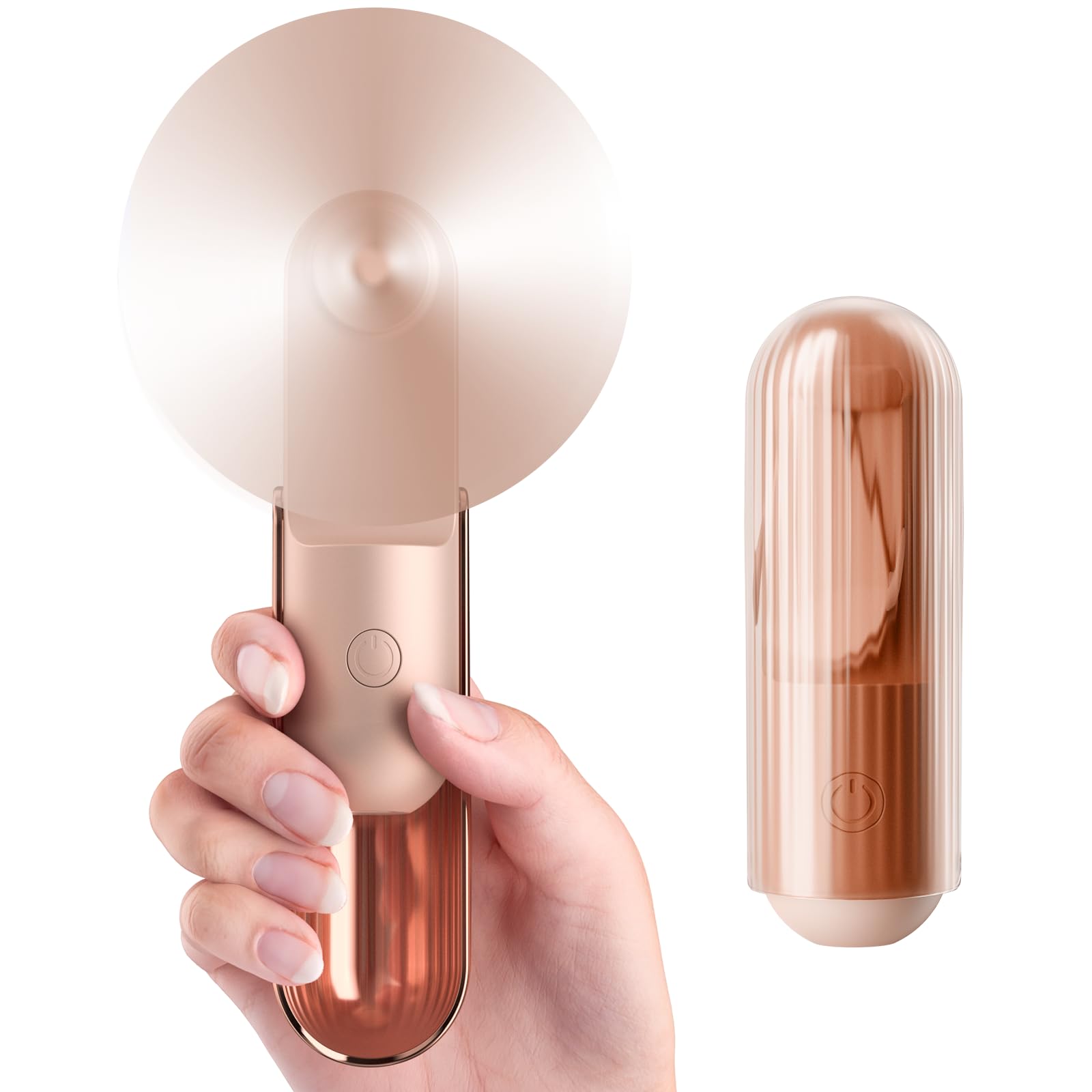 Portable Handheld Mini Fan, 3-Speed Foldable Hand Fan, USB-C 2000mAH Rechargeable Small Quiet Personal Cooler, Summer Essentials for Travel, Outdoor, Home, Ideal Gifts for Women, Pink