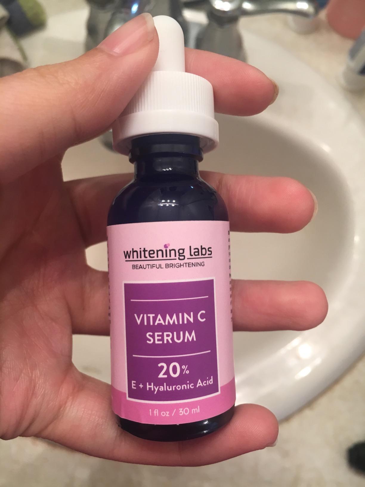 whiteninglabs Vitamin C Serum for Face with Hyaluronic Acid Vitamin E 20 Percent. Facial Anti Aging Serum 1 FL OZ
