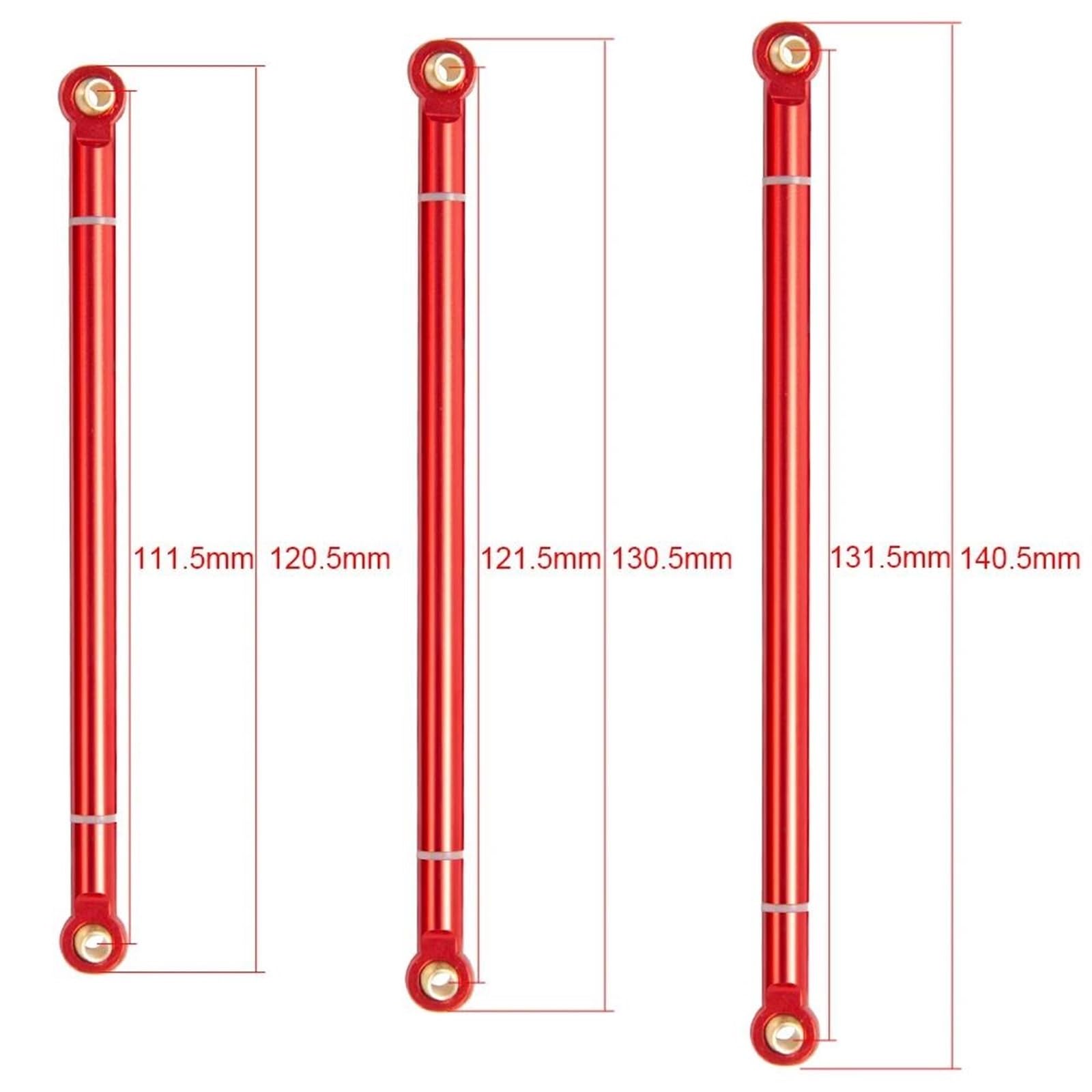 Varilla de Tracción para Axial para SCX10 1/10 RC Crawler Car Accesorios Enlaces 8 Unids/Lote Varilla De Enlace Aleación Aluminio Kit Sin Ensamblar Distancia Entre Ejes 313 Mm(Red)