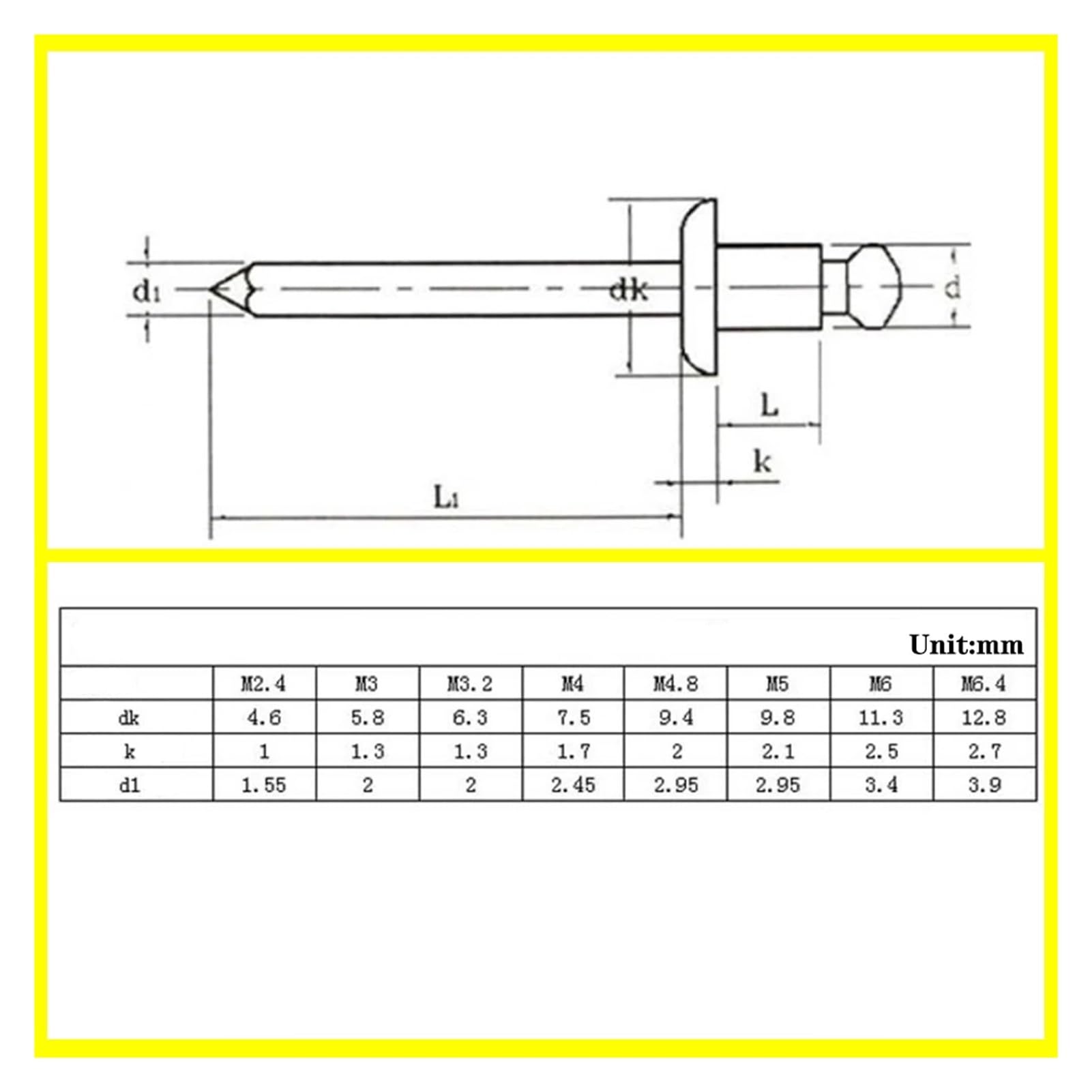 remaches ciegos, Remaches ciegos 30-50 piezas Cabeza de cúpula aluminio con mandril acero M2.4 M3.2 M4 .8 Clavo escape mm(M4 (50pcs),8mm)