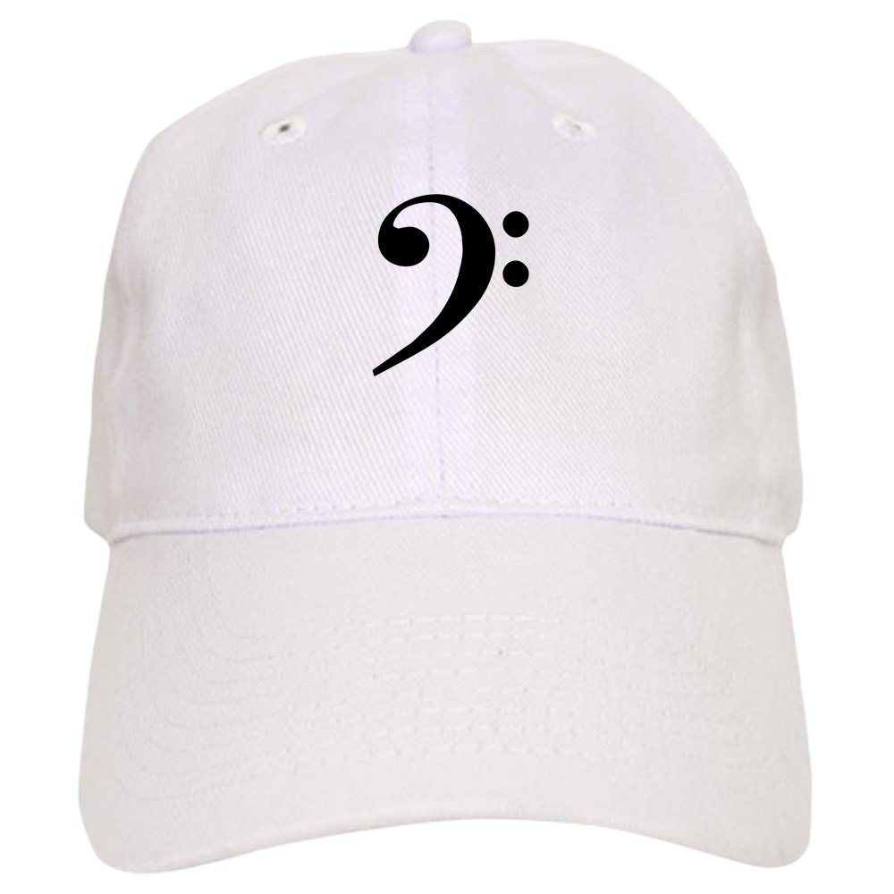 CafePress Trad Basic Black Bass Clef Cap Unique Adjustable Baseball Hat