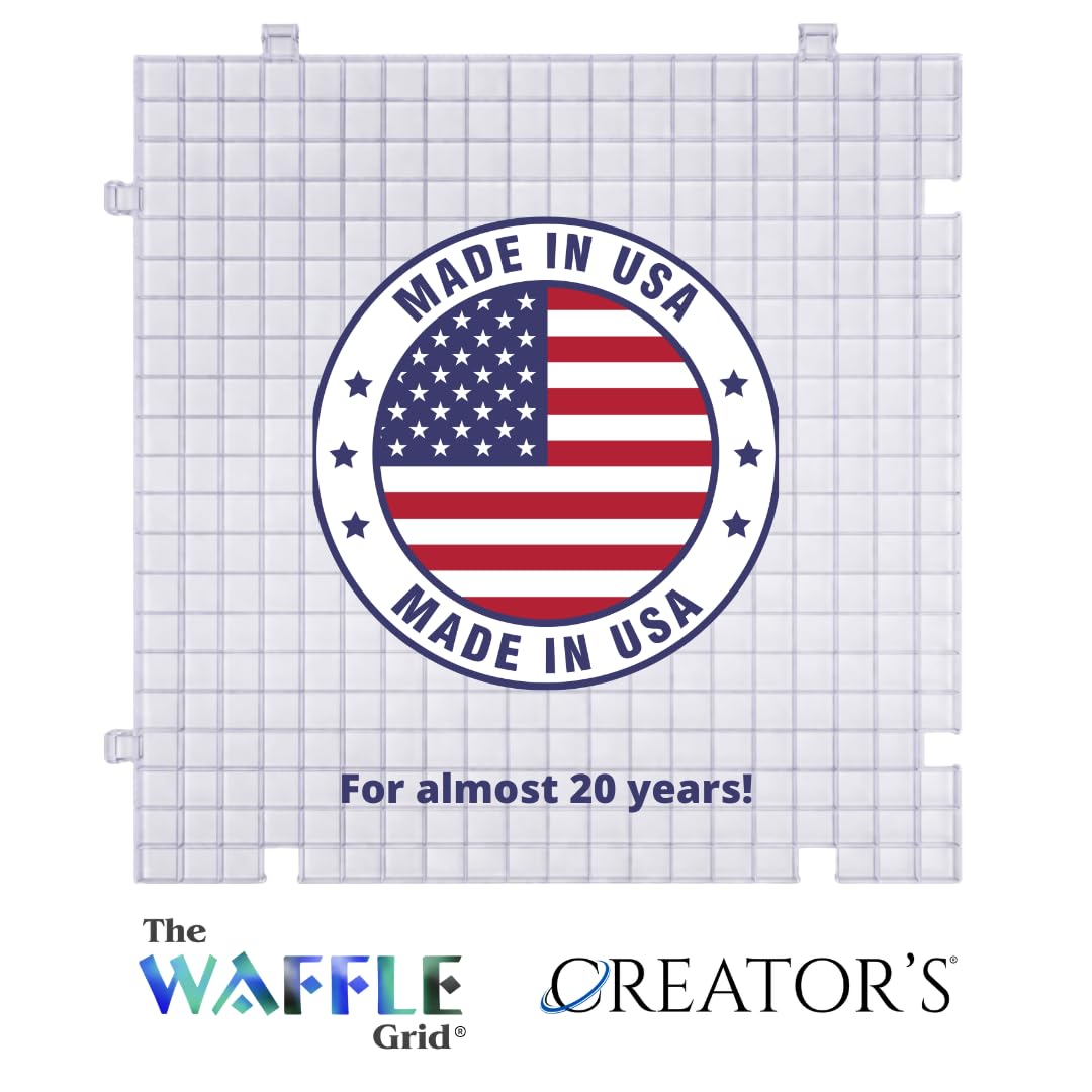Creator's Kratka waflowa 2-pak - masywne dno półprzezroczysta/przezroczysta modułowa powierzchnia - cięcie szkła, stojak do suszenia, małe części lub pojemnik na płyny. Do użytku w domu, biurze,