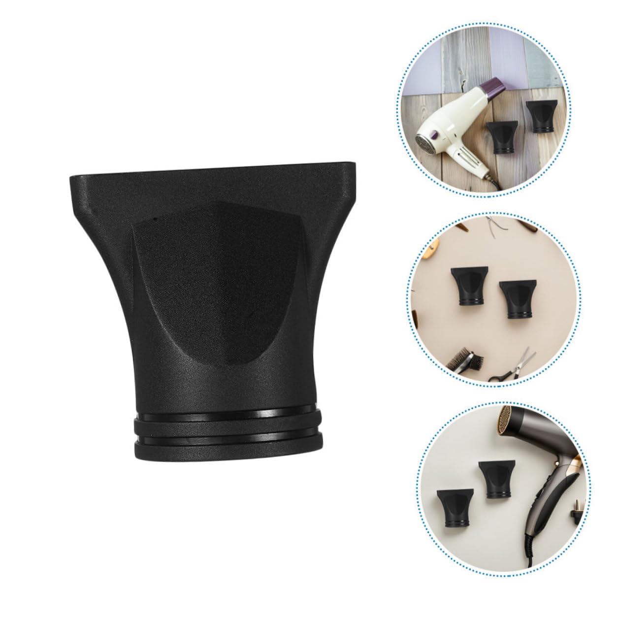 Abaodam 15pcs Professional Hair Dryer Nozzle Attachment Set, Universal Narrow Concentrator Nozzle for Salon and Home Styling, Black Plastic Blow Dryer Concentrator Tips for Straight