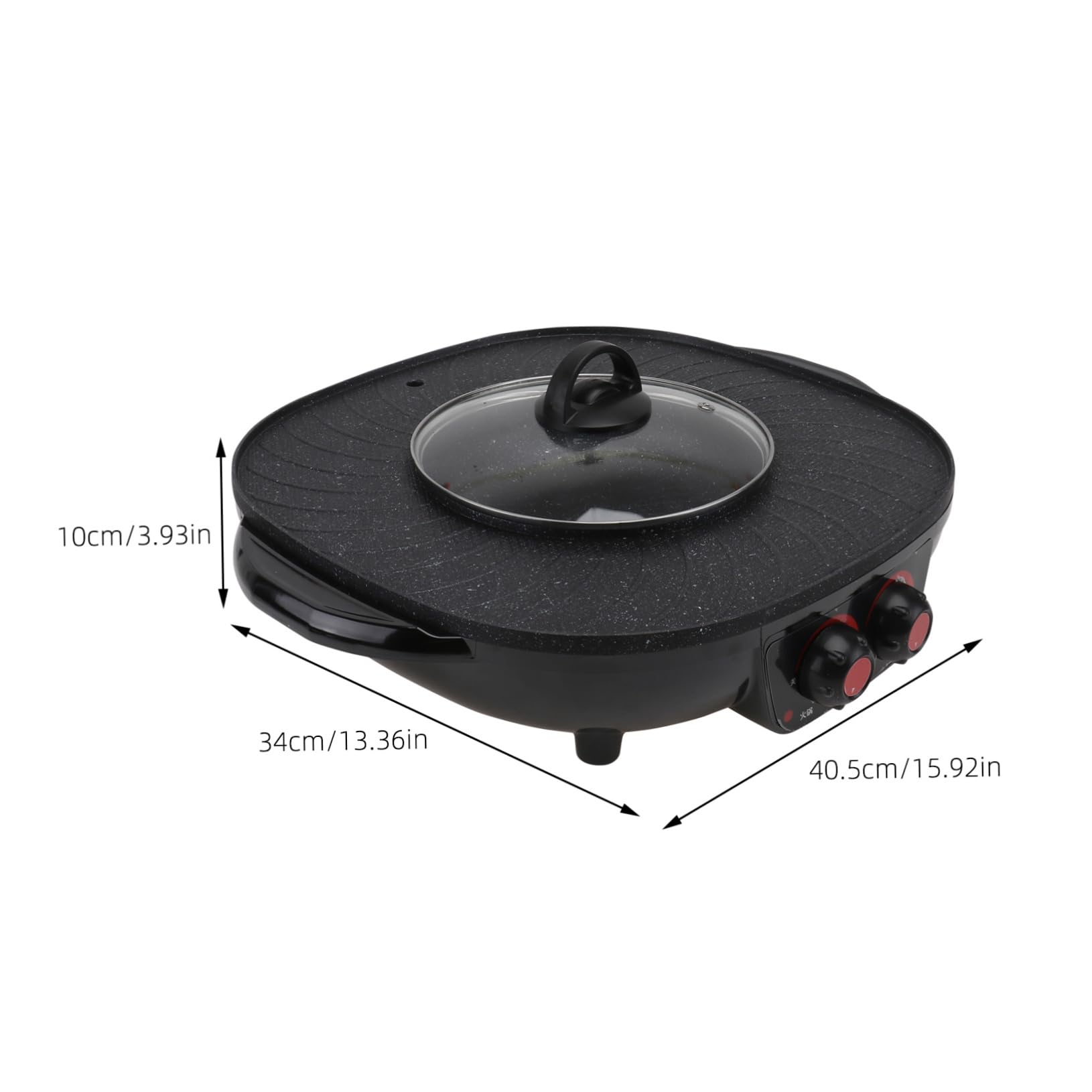 OFFSCH Shabu Shabu Pot with Thick Glass Lid Electric Bbq Cookware for Home and Restaurant Use