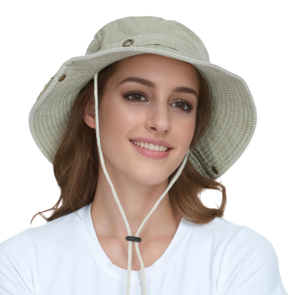 HLLMAN Men's Wide Brim Sun Hat-UPF 50+ Protection,Waterproof Bucket Hat for Fishing, Hiking, Camping,Breathable Nylon & Mesh