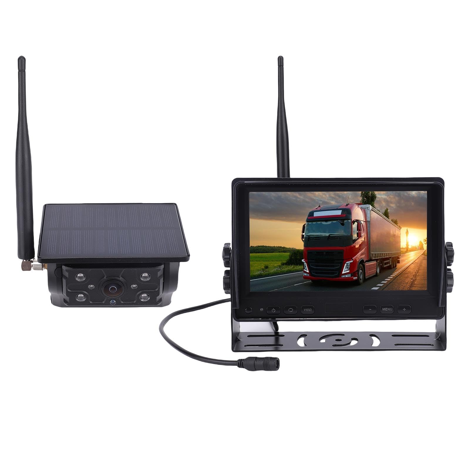 VBESTLIFE Magnetyczna Bezprzewodowa Kamera, 7 -calowa Wyświetlacz HD 1080p z Akumulatorami 9900 MAh i wodoodpornością IP69, do Zaczepu do Przyczepy Ciężarówki RV
