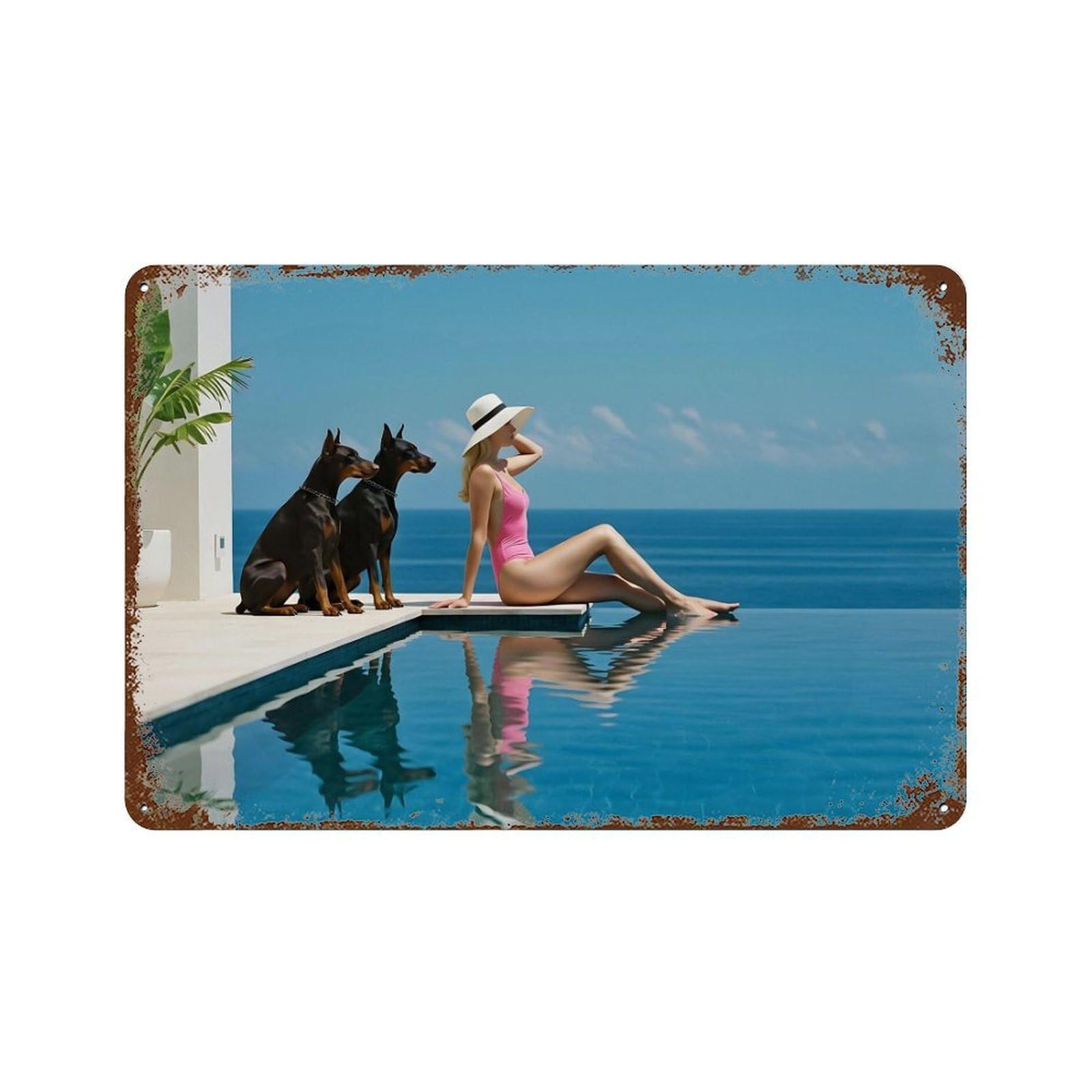 xiaoxiaoshen Doberman Poster, Wall Decor Art Metal Tin Poster Modern Home Decor Art Home Bar Shop Decorations Vintage Sign 20x30cm