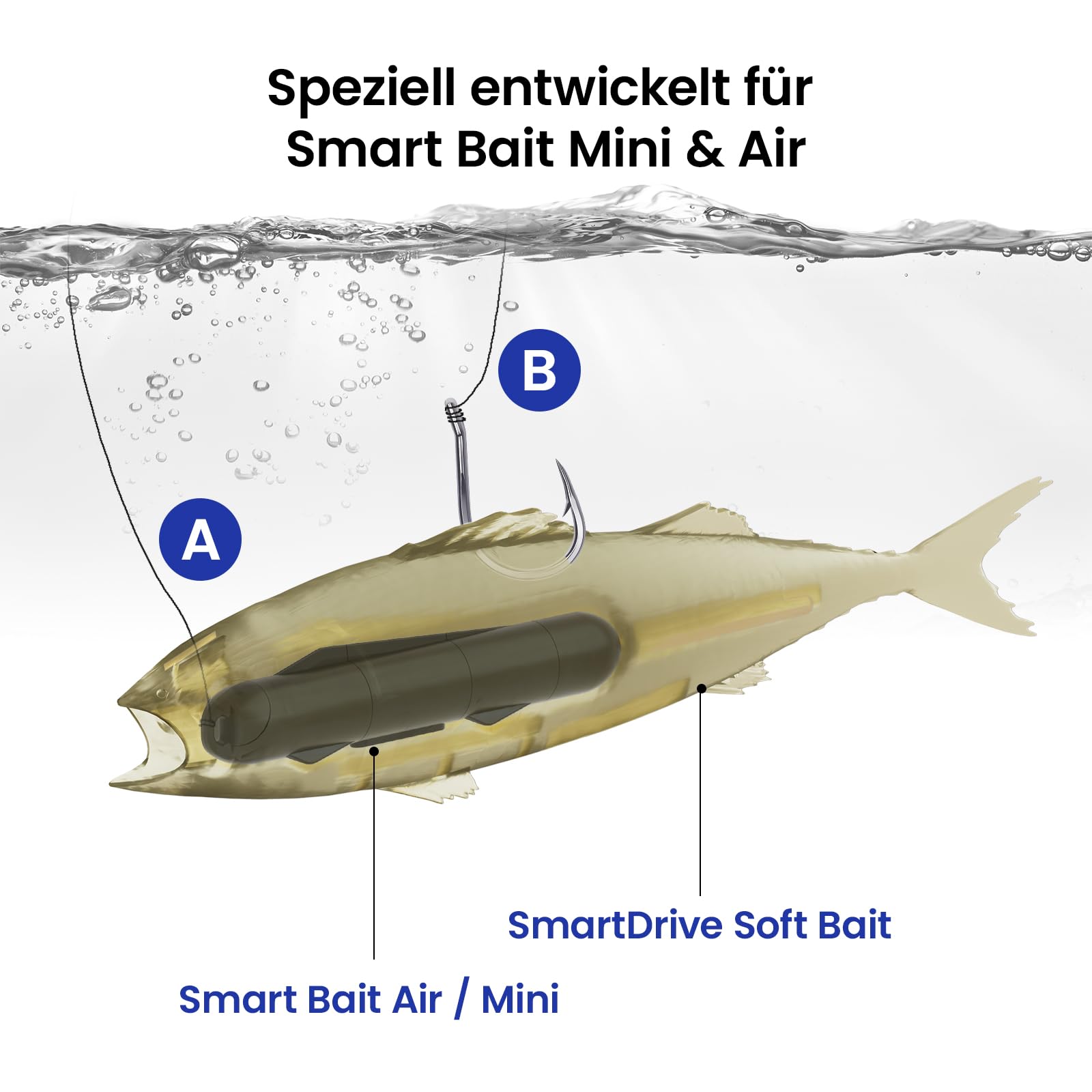 KANAMA SmartDrive Soft Bait Per Smart Bait Mini & Air, Esche Da esca da 7.1 Pollici Per Acqua Dolce E Salata