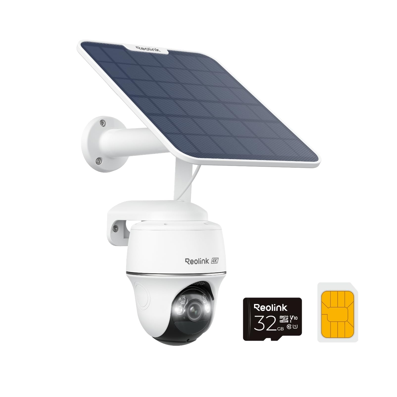 Reolink 4K 3G/4G LTE Überwachungskamera mit SIM Karte, 355°&140° PTZ Solar Kamera Outdoor mit 8MP Farbnachtsicht, Person/Auto/Haustiererkennung, 32GB microSD-Karte, Go PT Ultra+6W Solarpanel