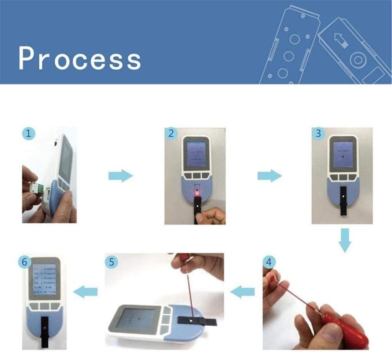 BLUEZY 4 in 1 Tester di Colesterolo Multifunzionale con 25 Strisce, Misuratore Colesterolo, Misuratore Colesterolo E Trigliceridi per La Misurazione del Colesterolo Totale, LDL, HDL A