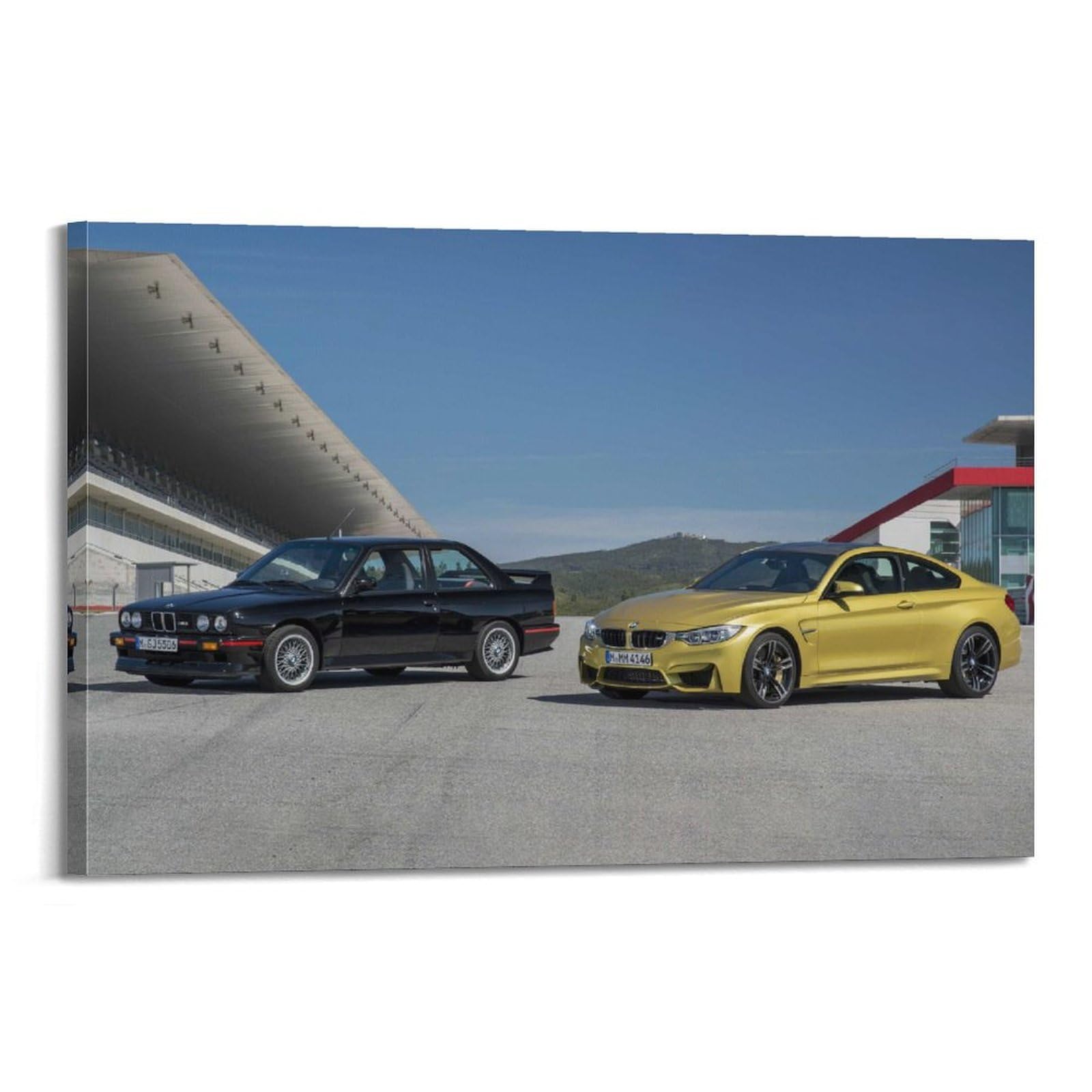 OKAHYS Supercar Race M3 E30 M4 F82 Coupe Poster Modern Decorative Canvas Prints - Ideal Wall Art for Family, Man Cave, Game Room, Boys & Girls Bedroom 24x36inch(60x90cm)