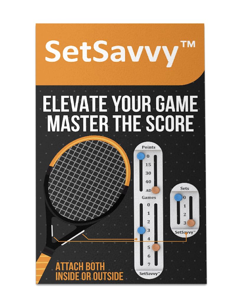 Tennis Score Keeper for Racket and Paddle, Tennis Score Counter, Easy-to-Mount Point Tracker for Recording Points, Games, and Sets, Featherweight Score Keeping Device, 2g