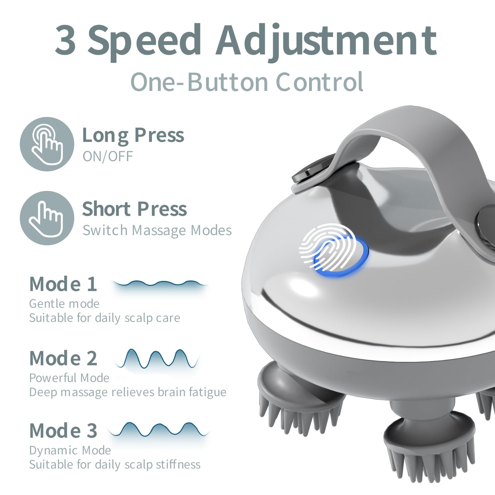 Generic ScalpHero Smart Scalp Massager, Portable Heated Head with 128 Massage Nodes, Scalp Hero Electric Head Massager for Stress Relief, Deeply Clean Scalp Soothes Nerves & Promotes Hair Growth