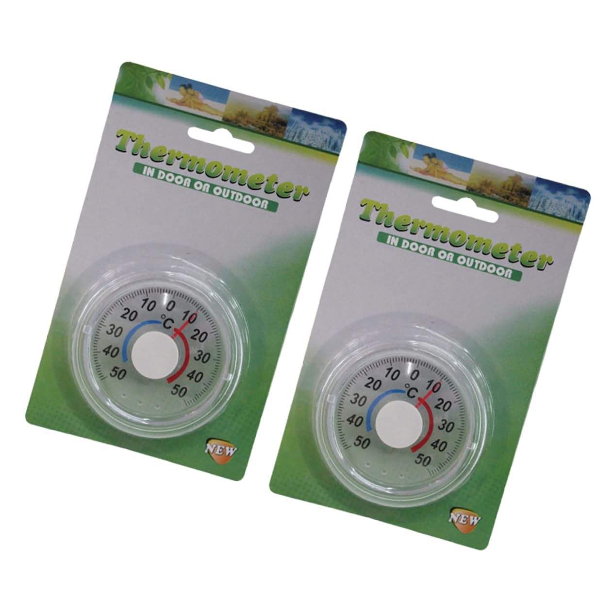 OFFSCH 2Pcs Indoor Hanging Thermometer Vertical Temperature Gauge for Home School and Shop and Design Easy to Hang for and Backyard Settings