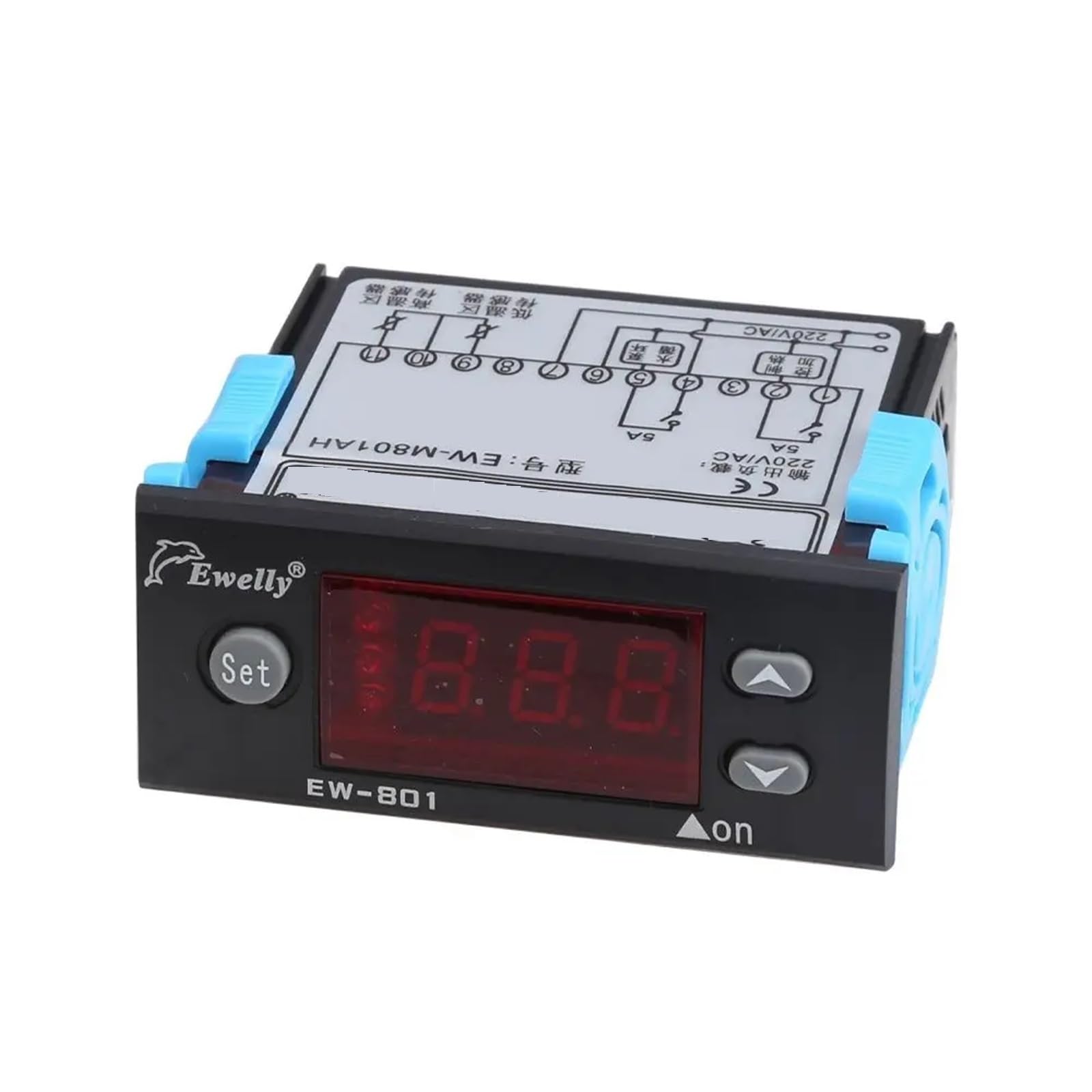 Termostato solar digital EW-801AH con diferencial de temperatura de arranque y control de salida bidireccional.