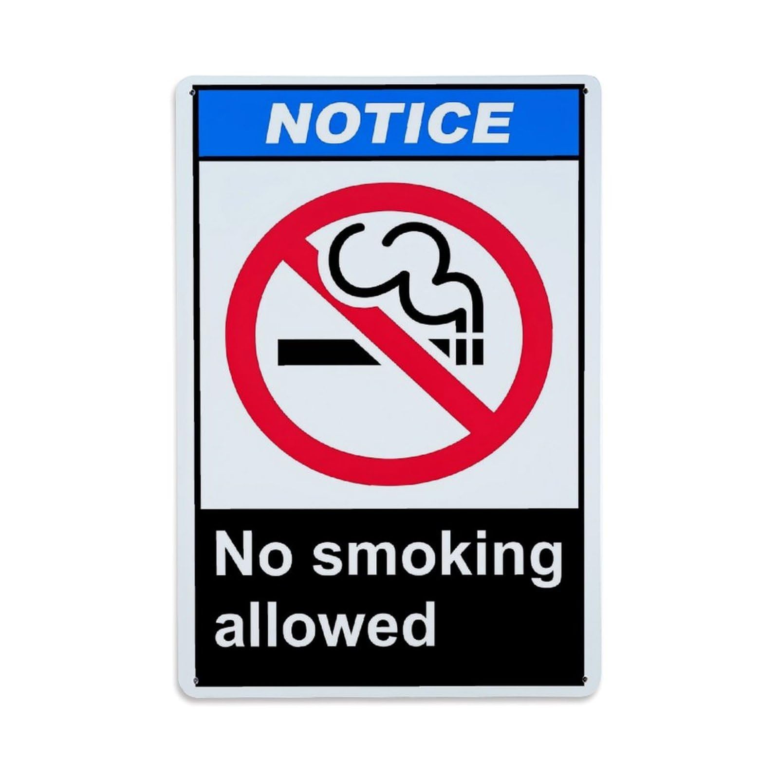 Jdfenggu Vintage Notice No Smoking Allowed Sign Retro Metal Tin Sign, Decor Art Poster For Bar, Home, Man Cave, Kitchen, Laundry Room Gift 8X12inch