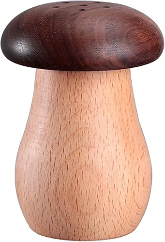 TOPINCN Soporte para palillos de dientes, lindo recipiente de madera con forma de hongo para palillos de dientes, contenedor portátil para