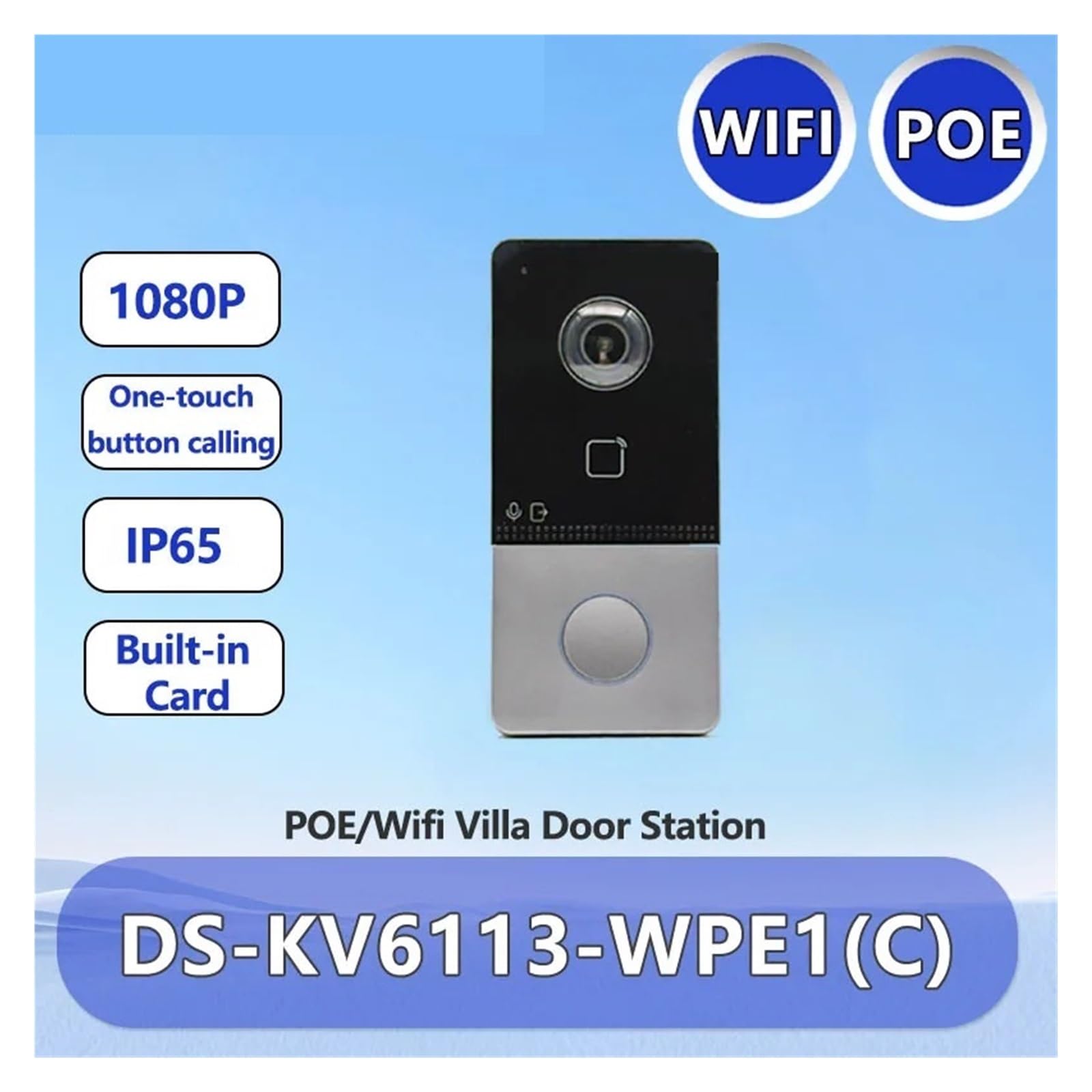 Domofon Wideo Wi-Fi POE Inteligentny Dzwonek Do Drzwi 2MP Kamera Bezprzewodowa Stacja Bramowa Willi WyraźNy Wyświetlacz Ochrona Każdą Pogodę
