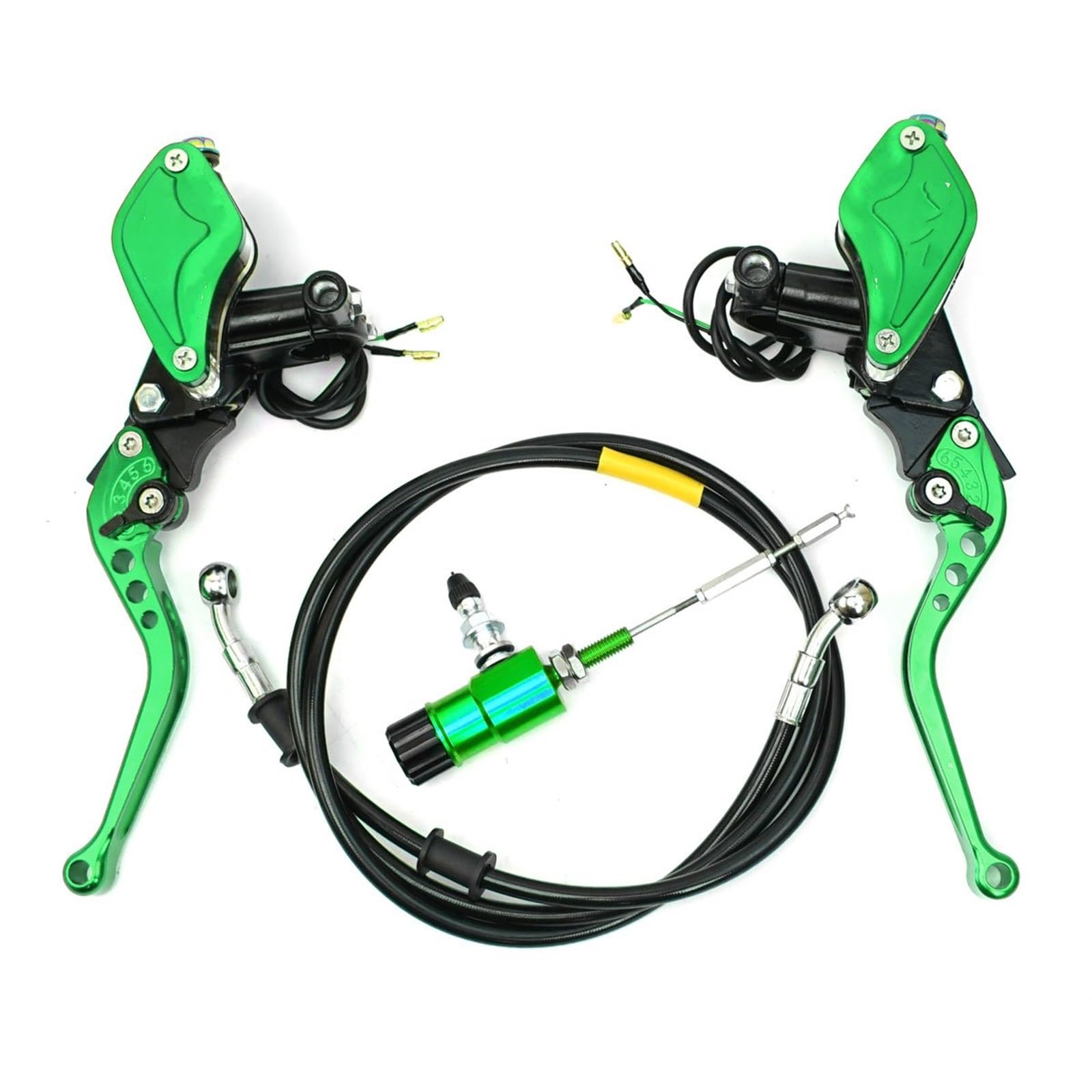 TINGYUS Motorbike Brake Lever 22mm Motorcycle Hydraulic Clutch Kit Brake Master Cylinder Dirt Bike Sport Scooter(FY Green)