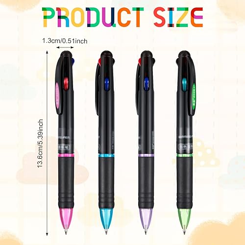 Miniatura 8 de JOVITEC Paquete de 24 bolígrafos retráctiles multicolor 4 en 1 de 0.028in, 4 colores, tinta de gel, bolígrafos para enfermeras, suministros para