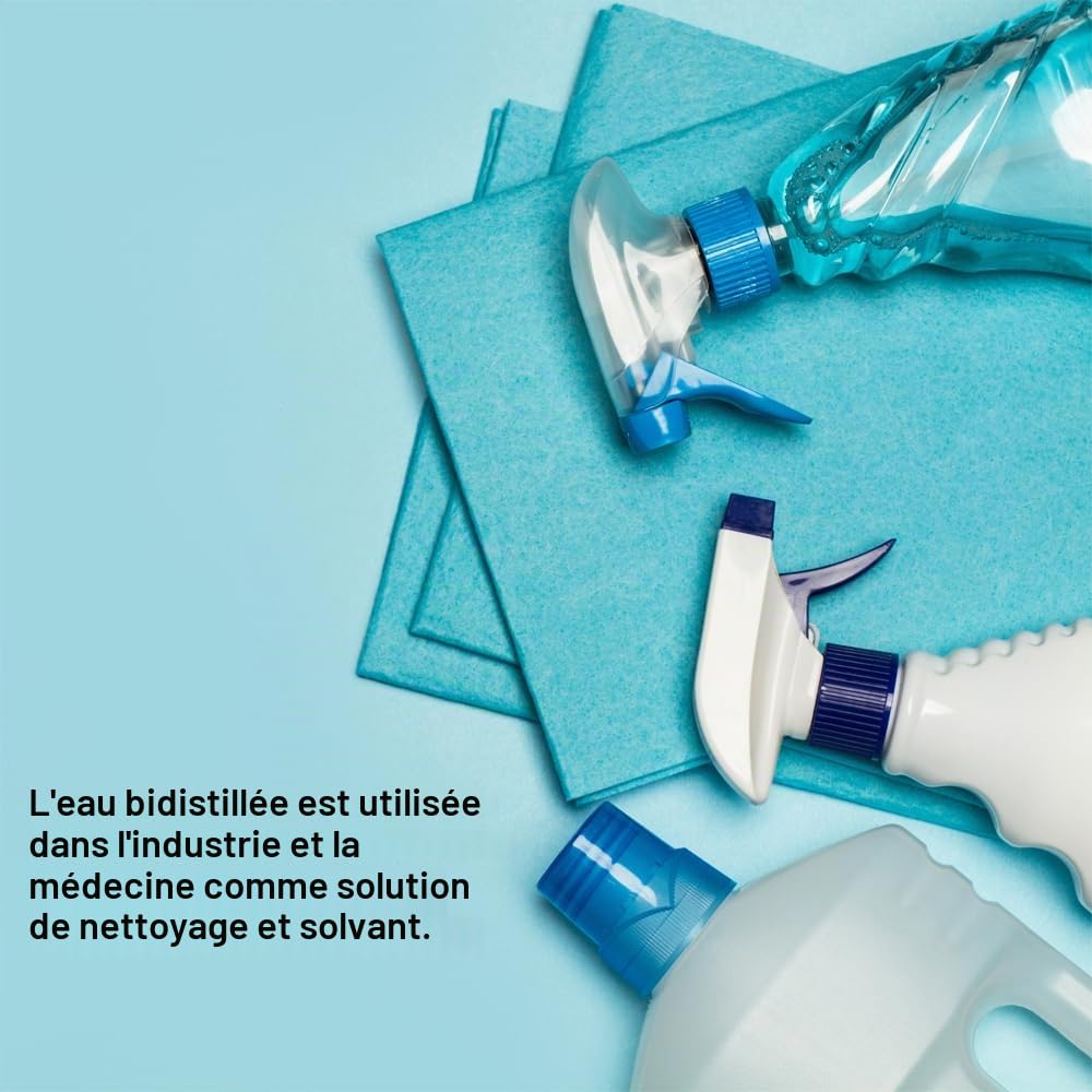 Medicalcorner24 Eau de laboratoire filtrée de façon stérile et déminéralisée par osmose Bidon de 5 l