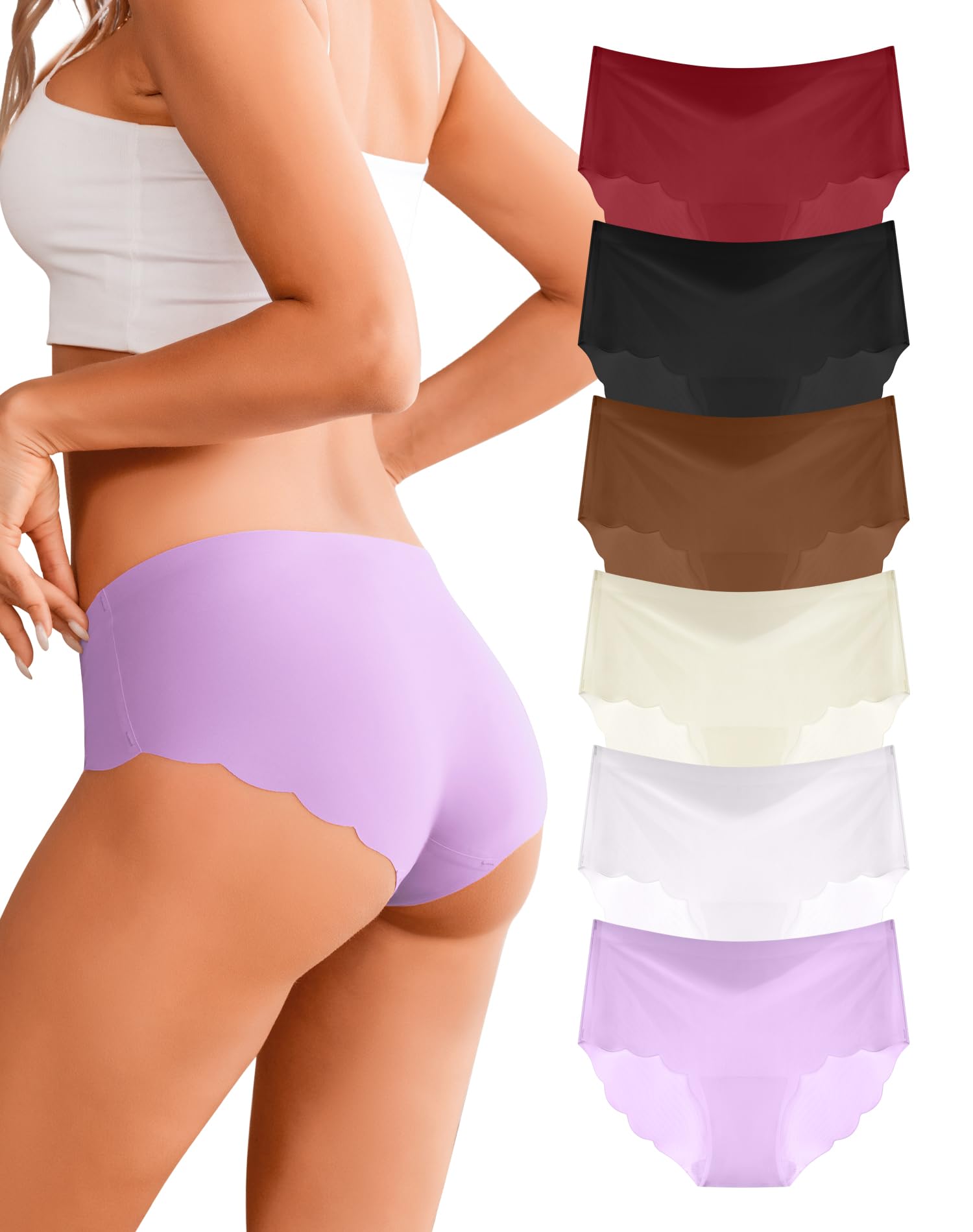 Dawnrole Unterhosen Damen Seamless Slips Damen Unterwäsche Frauen Weich Schlüpfer Mehrpack 6