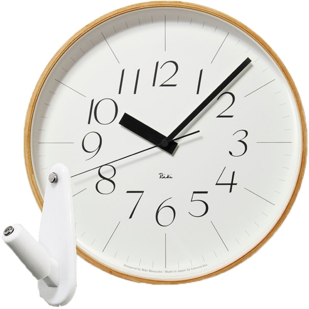 レムノス Riki リキクロック 壁掛け時計　電波時計 Amazon.co.jp: Lemnos RIKI CLOCK RC 電波時計 (WR08-26+壁の穴