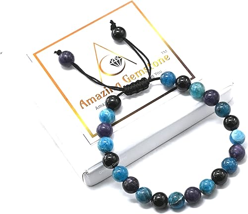 Miniatura 234 de Natural Healing Crystal Bracelet for Women - Mens Bracelet Energy Balancing Gemstones Set - Adjustable Stone Bead Bracelet for Men and Women - Anger