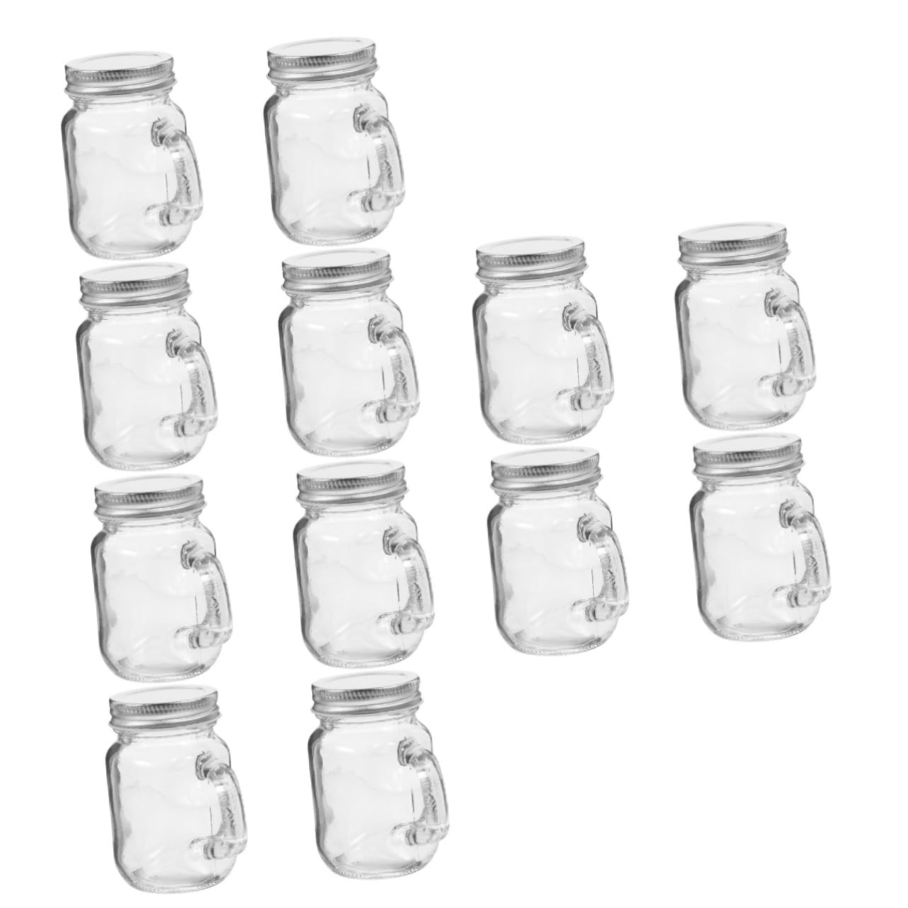 Cabilock 3 Sätze 3 Sets Mini Einmachgläser Honiggläser Getränkeflaschen Kerzengläser Dessert Einmachgläser Gläser Mit Griff Gläser Mit Griff Verschließende 4 Stück * 3