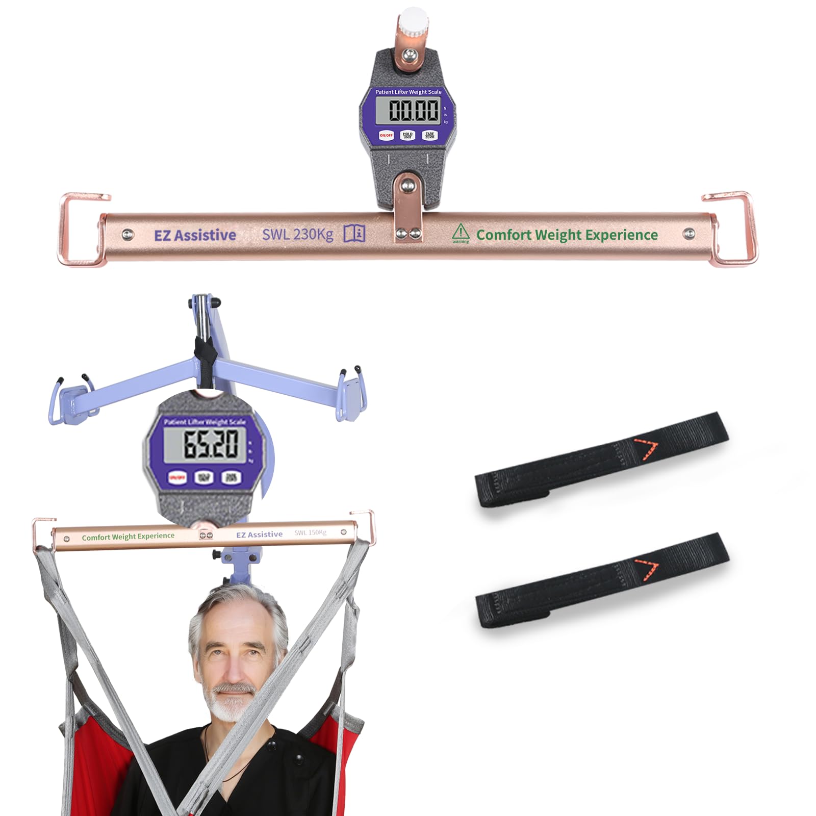 Patient Lift Weight Scale for Elderly or Bedridden, Universal Lift Scale Suitable for Nursing Home, Hospital & Home Care Use-SWL 500lbs